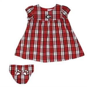 NEW SARA LYNN TOGS girls' university of georgia campus dress set in red